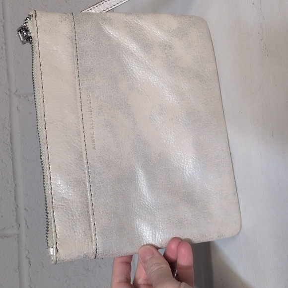 AIMEE KESTENBERG It's A Love Thing Zip Pouch In Stone Silver, NWOT - Picture 2 of 6